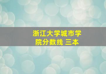 浙江大学城市学院分数线 三本